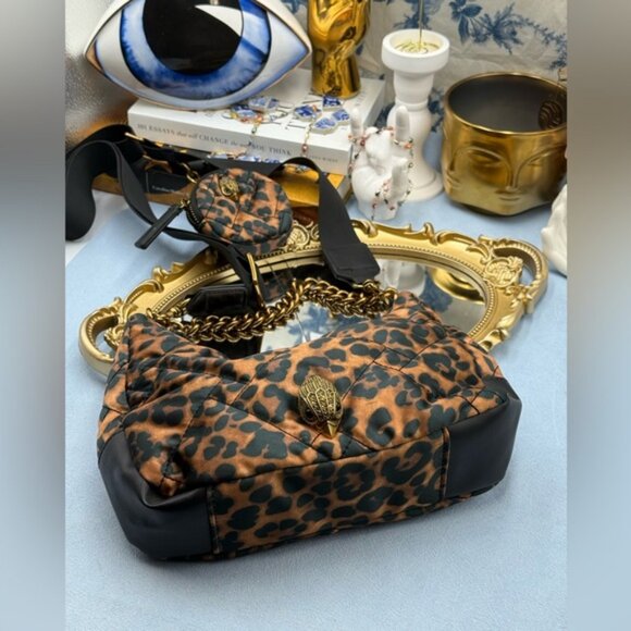 🆕 KURT GEIGER LONDON 🧿 NWOT Recycled Nylon Multi Crossbody Bag, Leopard Print - Picture 9 of 15